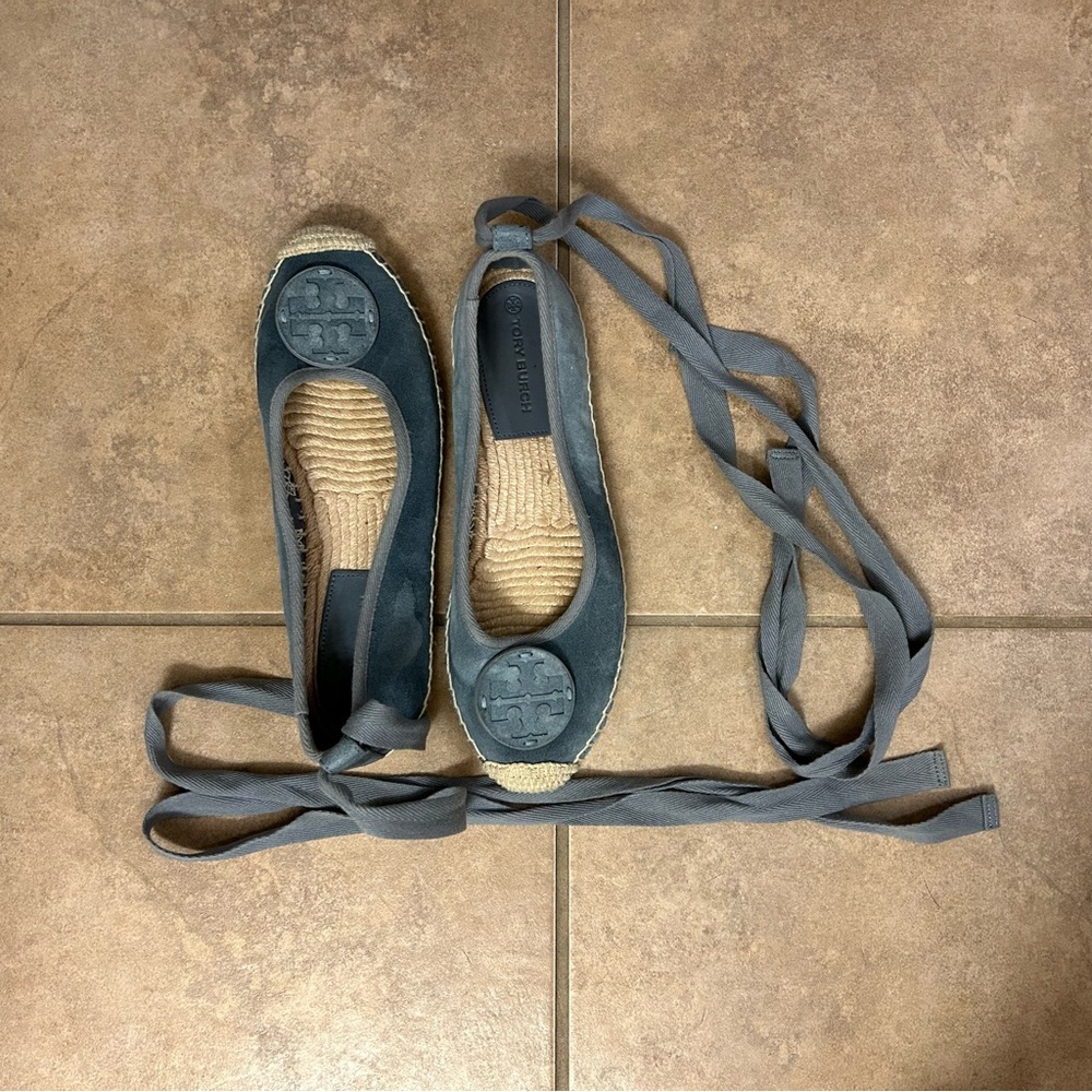 Tory Burch Espadrille Ribbon Flat - WATER STAIN